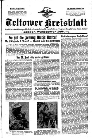 Teltower Kreisblatt on Jun 30, 1942