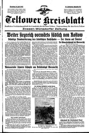 Teltower Kreisblatt on Jul 28, 1942