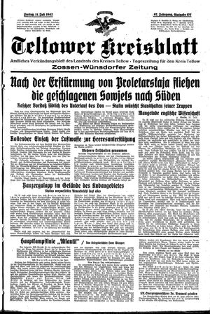 Teltower Kreisblatt vom 31.07.1942