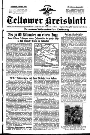Teltower Kreisblatt vom 06.08.1942