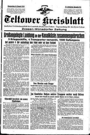 Teltower Kreisblatt on Aug 20, 1942