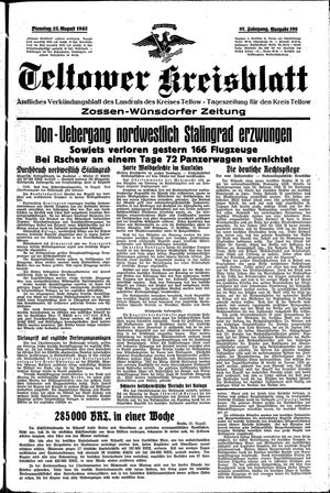 Teltower Kreisblatt vom 25.08.1942