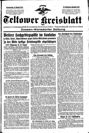 Teltower Kreisblatt vom 27.08.1942