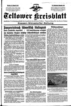 Teltower Kreisblatt vom 28.08.1942