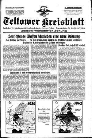 Teltower Kreisblatt vom 03.09.1942
