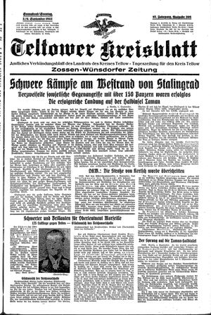 Teltower Kreisblatt vom 05.09.1942