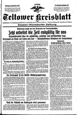 Teltower Kreisblatt vom 28.09.1942