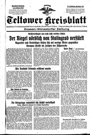 Teltower Kreisblatt vom 03.10.1942