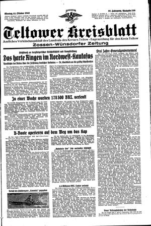 Teltower Kreisblatt vom 12.10.1942