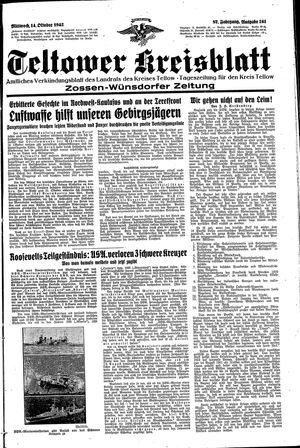 Teltower Kreisblatt vom 14.10.1942