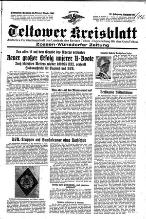 Teltower Kreisblatt vom 31.10.1942