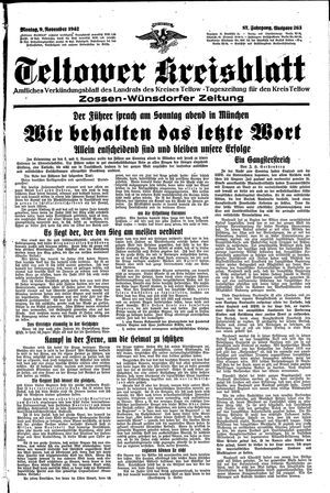 Teltower Kreisblatt vom 09.11.1942