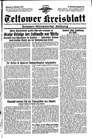 Teltower Kreisblatt vom 11.11.1942