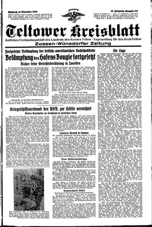 Teltower Kreisblatt vom 18.11.1942