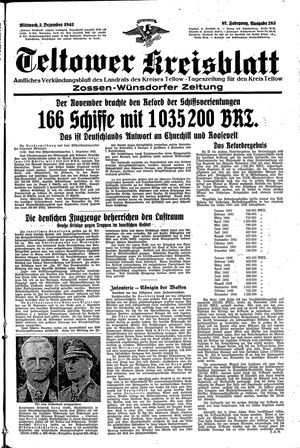 Teltower Kreisblatt vom 02.12.1942
