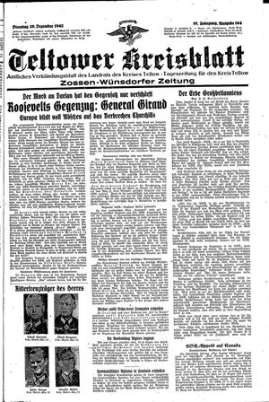 Teltower Kreisblatt vom 29.12.1942