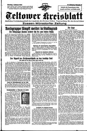 Teltower Kreisblatt vom 02.02.1943