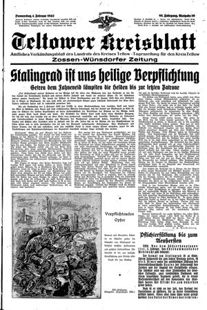 Teltower Kreisblatt vom 04.02.1943