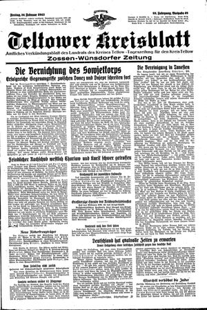 Teltower Kreisblatt vom 26.02.1943