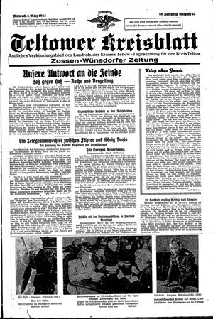 Teltower Kreisblatt vom 03.03.1943