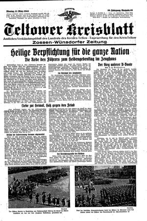 Teltower Kreisblatt vom 22.03.1943