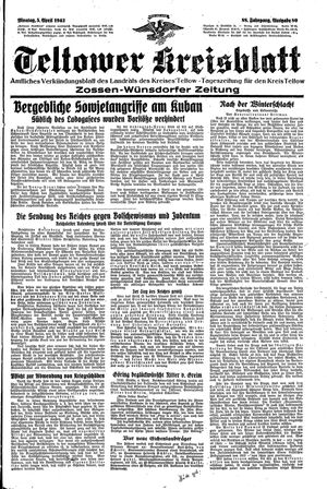 Teltower Kreisblatt vom 05.04.1943