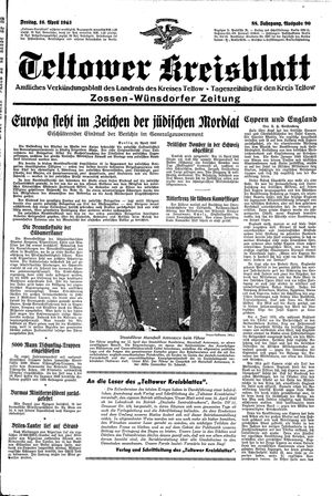 Teltower Kreisblatt vom 16.04.1943