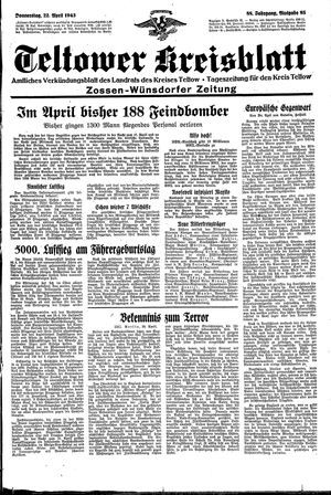 Teltower Kreisblatt vom 22.04.1943