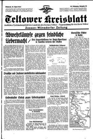 Teltower Kreisblatt vom 28.04.1943