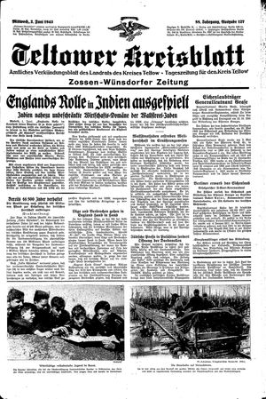 Teltower Kreisblatt vom 02.06.1943