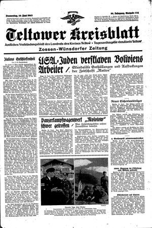Teltower Kreisblatt vom 10.06.1943