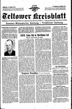 Teltower Kreisblatt vom 11.08.1943