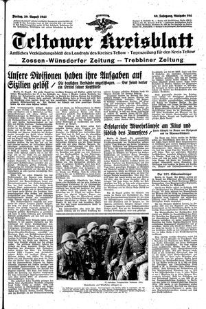 Teltower Kreisblatt vom 20.08.1943