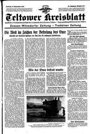 Teltower Kreisblatt vom 14.09.1943