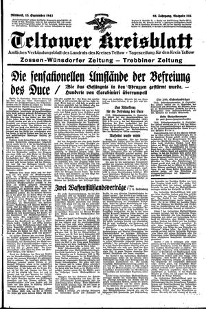 Teltower Kreisblatt vom 15.09.1943