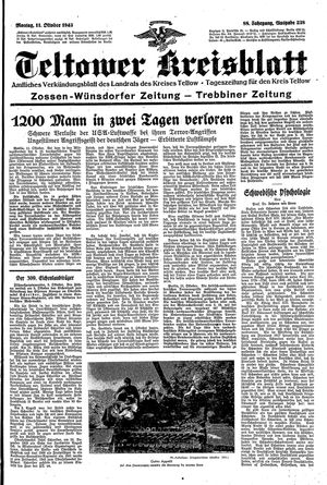 Teltower Kreisblatt vom 11.10.1943