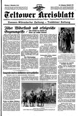 Teltower Kreisblatt vom 01.11.1943