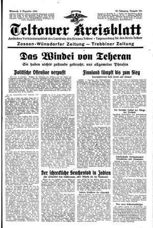 Teltower Kreisblatt vom 08.12.1943