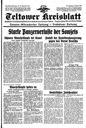 Teltower Kreisblatt vom 18.12.1943