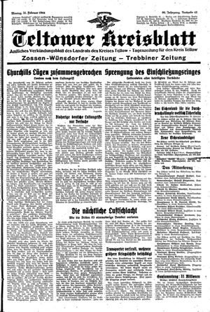 Teltower Kreisblatt vom 21.02.1944