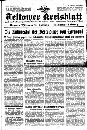 Teltower Kreisblatt vom 19.04.1944