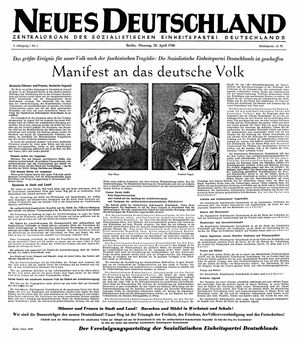 Neues Deutschland Online-Archiv vom 23.04.1946