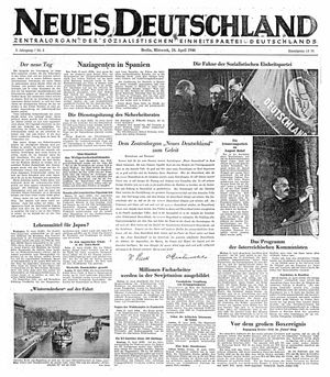 Neues Deutschland Online-Archiv vom 24.04.1946