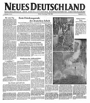 Neues Deutschland Online-Archiv vom 09.05.1946