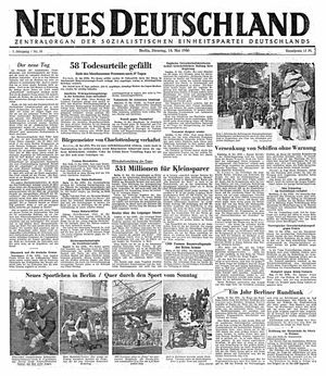Neues Deutschland Online-Archiv vom 14.05.1946