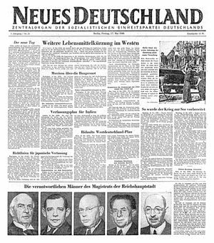 Neues Deutschland Online-Archiv vom 17.05.1946