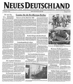 Neues Deutschland Online-Archiv vom 25.05.1946