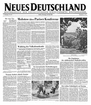 Neues Deutschland Online-Archiv vom 28.05.1946