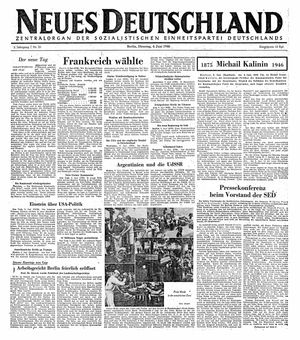 Neues Deutschland Online-Archiv vom 04.06.1946