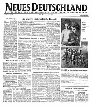 Neues Deutschland Online-Archiv vom 08.06.1946